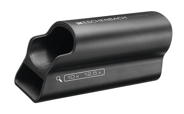 Eschenbach Mobase Stand. A Black elevated sleeve which holds the magnifier at the appropriate height.