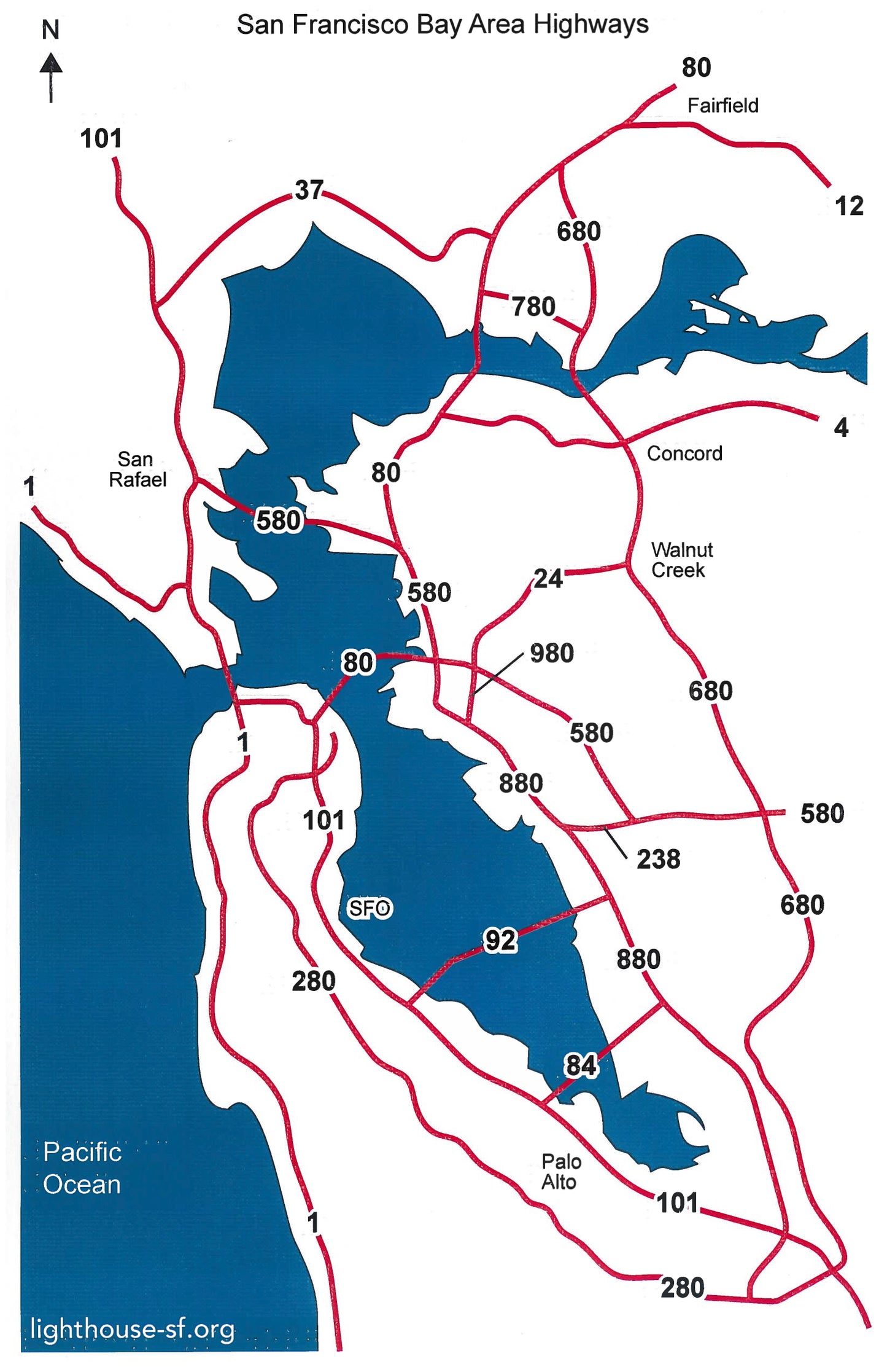 Bay Area Highways Map