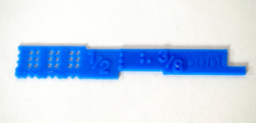 Close-up of the signage template in blue.