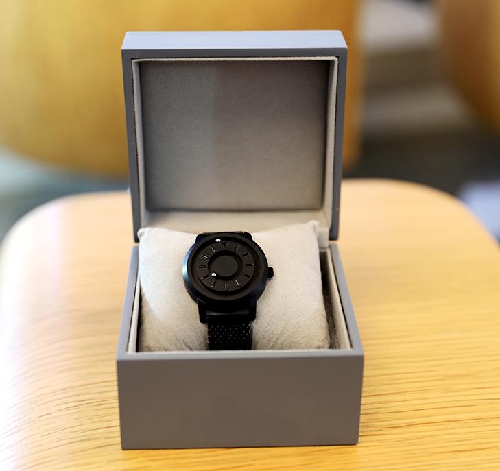 Magnetic Tactile Watch - Black Face with Steel Mesh Band
