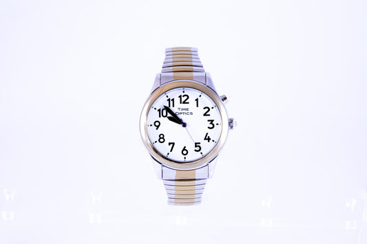 Spanish Mens Talking Watch with Expansion Band - Two Tone (Dual Voice)