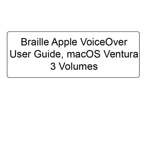 Braille Apple VoiceOver User Guide for macOS Ventura
