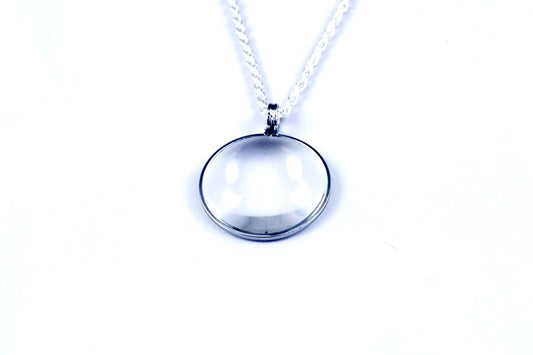 6X Silver Pendant Magnifier with Silver-toned Chain