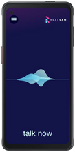 Load image into Gallery viewer, RealSAM Pocket phone with &quot;talk now&quot; text written on the bottom of the screen, audio waveform in the center.