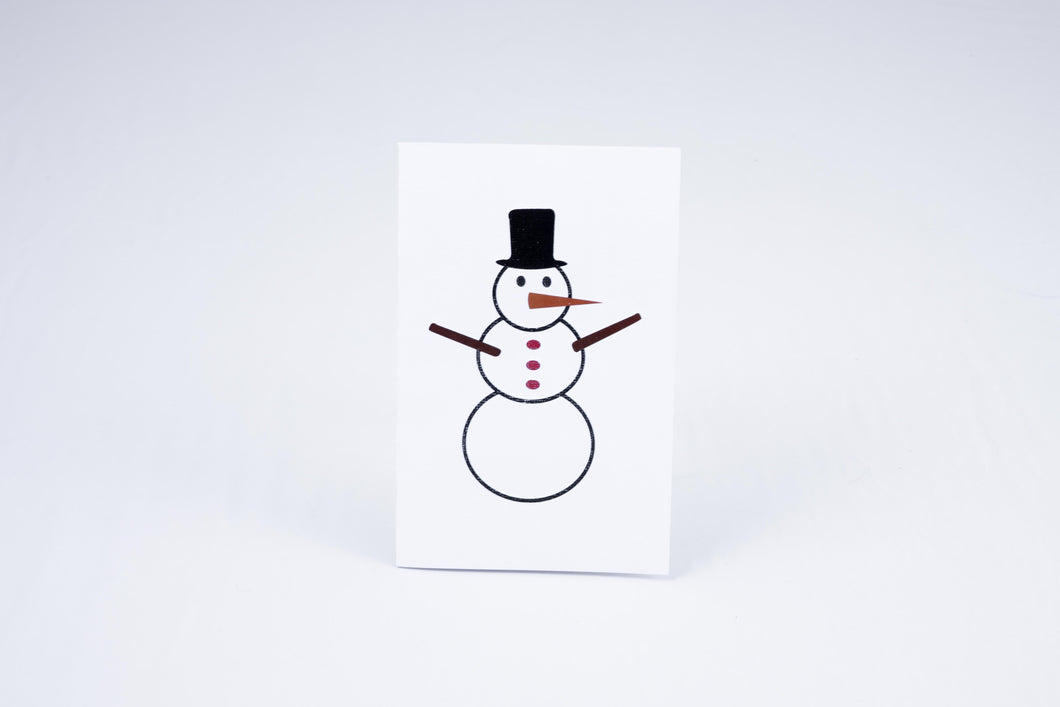 A Snowperson on card cover