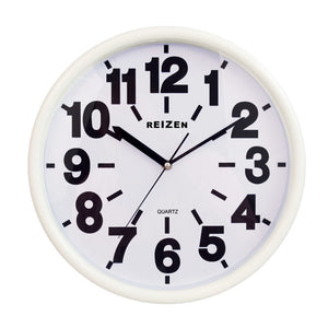 Large Wall Clock - White Face, Black Numbers