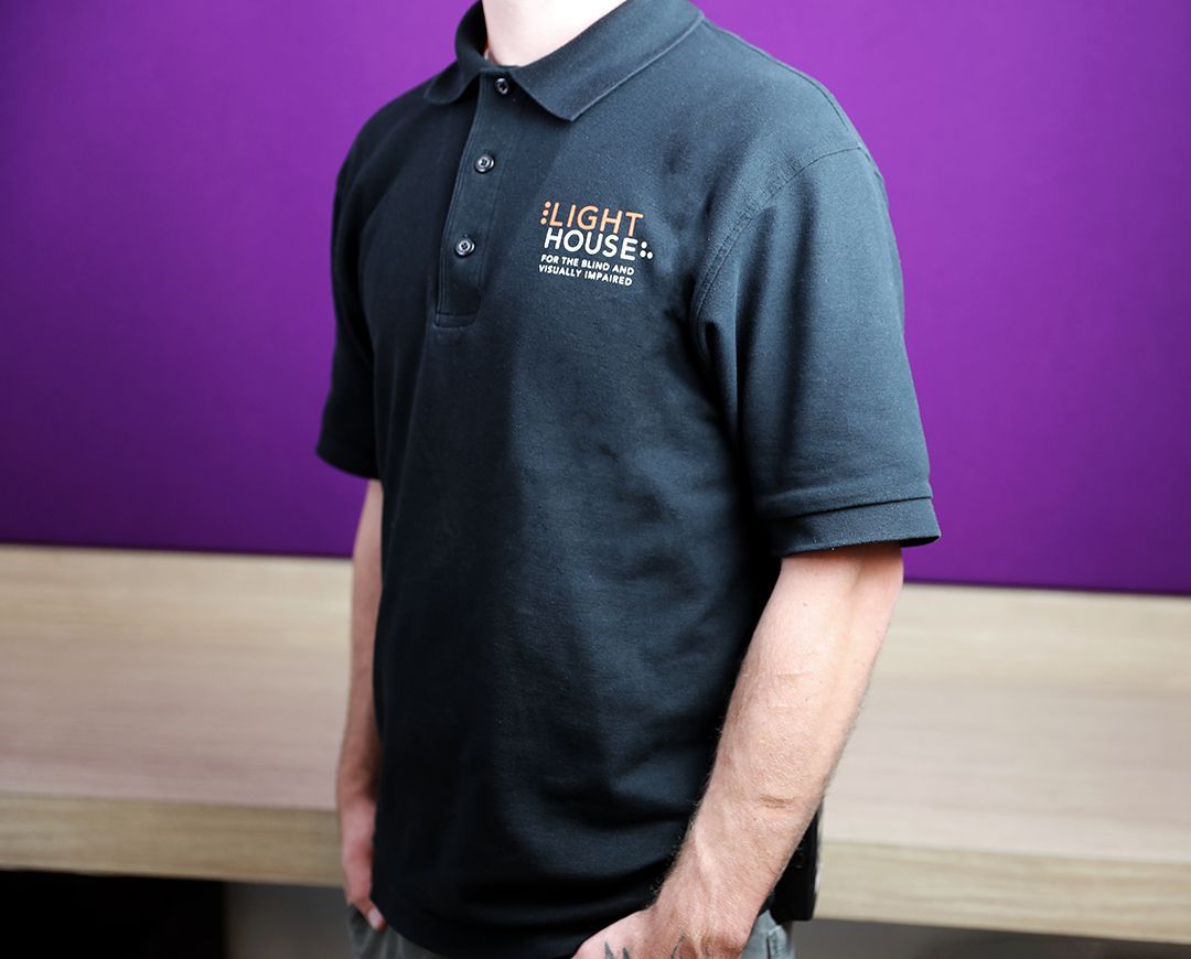 Front of polo shirt