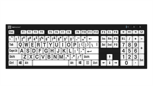 Large Print Black on White NERO Keyboard w/ Logiclight
