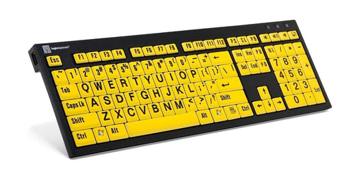 Large Print Black on Yellow NERO Keyboard w/ Logiclight