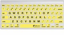 Load image into Gallery viewer, Large Print Black on Yellow Macbook Keyboard Skin