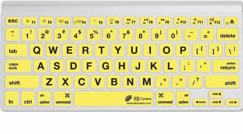 Large Print Black on Yellow Macbook Keyboard Skin