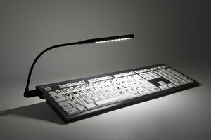 Logic Keyboard Logic Light (USB-Powered) attached to keyboard illuminating the keybed.