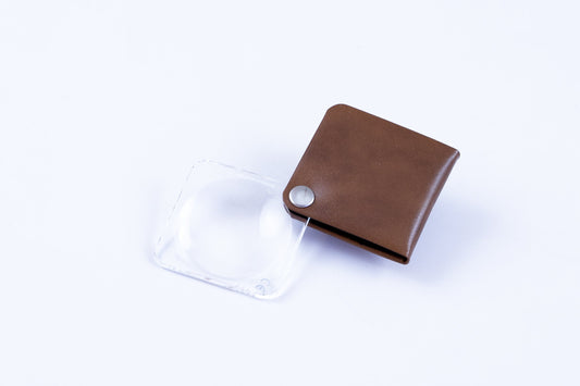 Pocket Magnifier w/Leather Case, 3.5x (Eschenbach): Tan Small