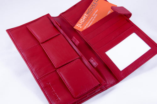 Red Leather Wallet / Money Organizer