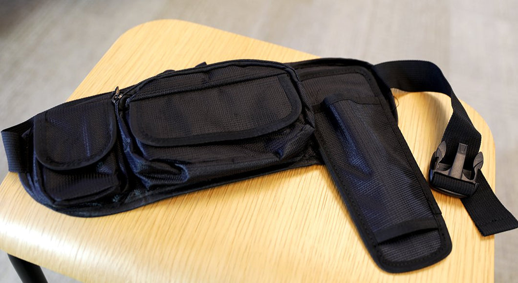 Ambutech Belt Fanny Pack w/ Cane Holder, Black