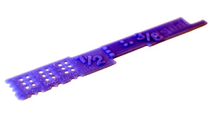 a closeup photo of the sign template itself, in purple.