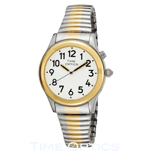 Ladies Time Optics Two-tone Talking Watch, Dual Voice Expansion Flex