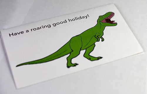 Happy Holidays Greeting Card - Dinosaur