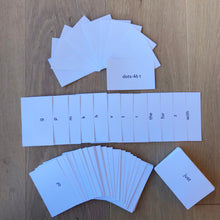 Load image into Gallery viewer, Lighthouse UEB Braille and Print Contractions Flashcards overview photo of a full set