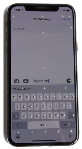 Speed Dots for iPhone - Standard Tactile Screen Protector with dots on each key on the iphone typing keyboard