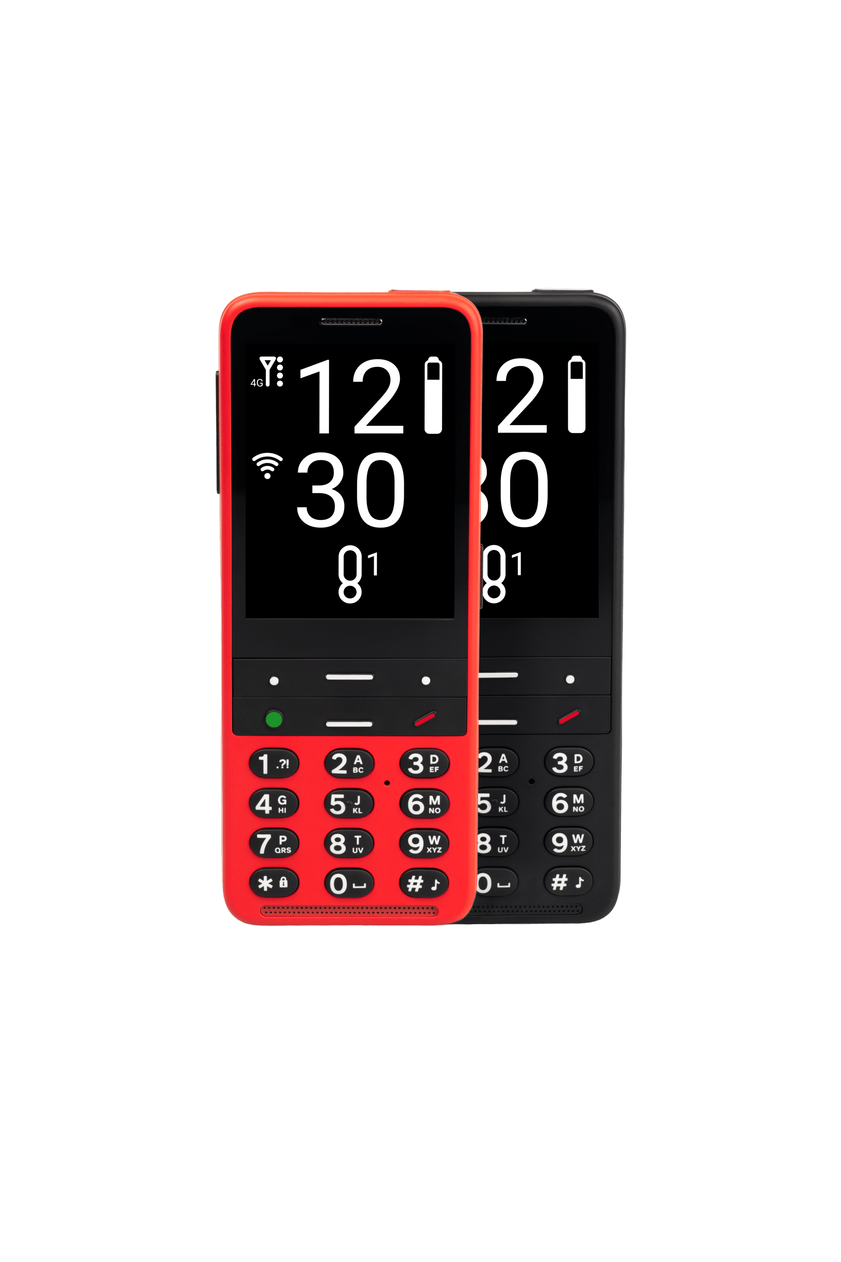 BlindShell Classic 2 Talking Cell Phone- Black and Red side by side